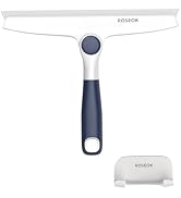 ROSEOK All-Purpose Silicone Squeegee for Shower Glass with Adhesive Hook, Pivoting Head, 10 Inch,...