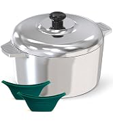 Magnaware Cast Aluminum Dutch Oven with Lid - 5 Quart Lightweight Cookware Pot with Silicone Cove...