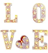 BOENLU I LOVE U Light Up Letters, Valentine Day LED Lights Marquee Letters for Valentines Day Dec...