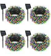 4 Pack Solar String Lights,Total 132Ft 400 LED Solar Powered Twinkle String Lights Waterproof wit...