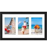 Vittanly 8x14 Picture Frames Collage, Displays 3Pcs 4x6 Pictures with Mat, Collage Picture Frame ...