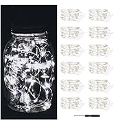 Bexdir 12 Packs Cool White Fairy Lights, Bright Fairy Lights Battery Operated, 7FT 20LED Waterpro...