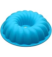 Alimat PluS Silicone Cake Pan 6 Cup - Nonstick Round Fluted Cake Mold 9.8 Inch - Tube Cake Pan Si...