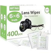 400 Count Lens Wipes for Eyeglasses, Cleaner Wipes Pre-Moistened Individually Wrapped, Scratch-Fr...