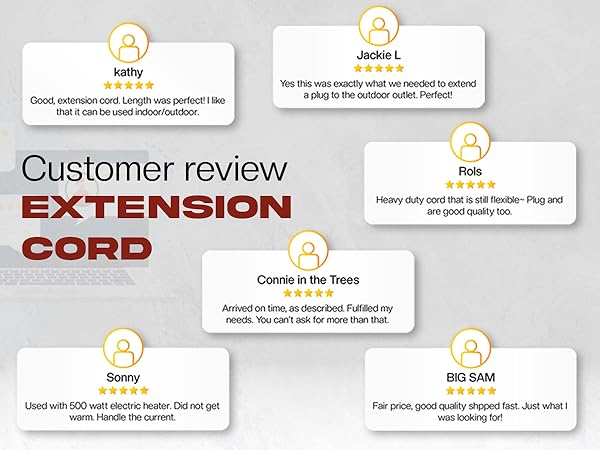 extension cords ul listed heavy duty black