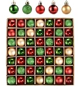 Liobelon 49 Pieces Christmas Balls Ornaments 3cm/1.18" Mini Christmas Tree Ornaments Decorations ...