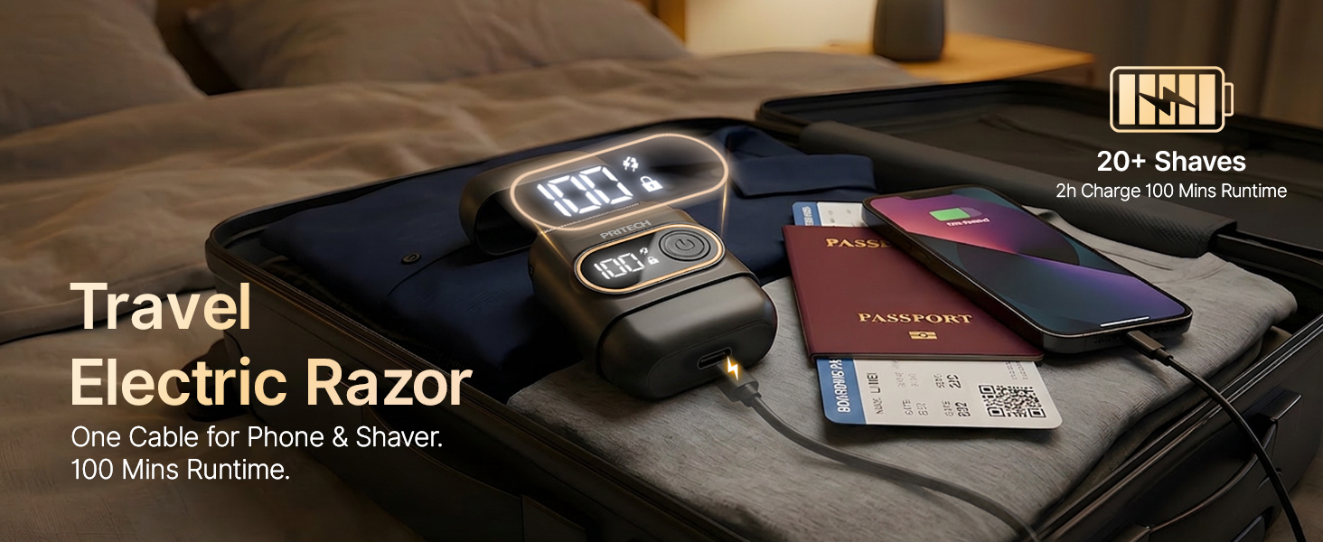 Type-C fast charge and 100mins battery life are suitable for travelers