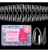 Beetles Gel X Nail Tips, Short Almond Nail Tips, 288Pcs Pre-Shape Clear Short Almond Gel Nail Tip...