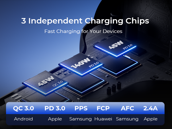 3 Independent Charging Chips