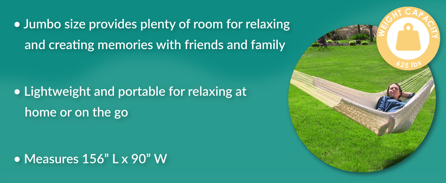 Jump size provides plenty of room lightweight and portable for relaxing at home or on the go