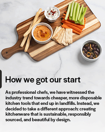 wood cutting board with food