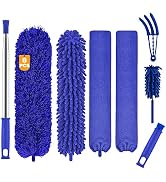 Buysenton Microfiber Duster, 8PCS Feather Duster with 100 Inch Telescoping Extension Pole, Reusab...