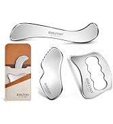 BIRZOO Stainless Steel Muscle Scraper Tool Set, Metal Fascia Massage Tools for Deep Tissue Body R...