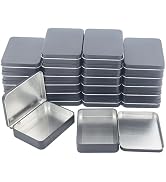 Goodma 24 Pieces Rectangular Metal Empty Hinged Tins Containers Basic Necessities Home Storage Or...
