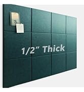 Large Cork Board for Office Wall Decor,48"x36"-12 Pack Felt Wall Tiles with Safe Removable Adhesi...