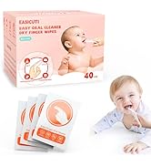 EASICUTI 40Pcs Baby Finger Toothbrush, Dry Wipes Baby Toothbrush, Baby Tongue Cleaner, Newborn To...