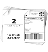 Anylabel 8.5" x 5.5" Half Sheet Self Adhesive Shipping Labels for Laser & Inkjet Printer - 2 Per ...