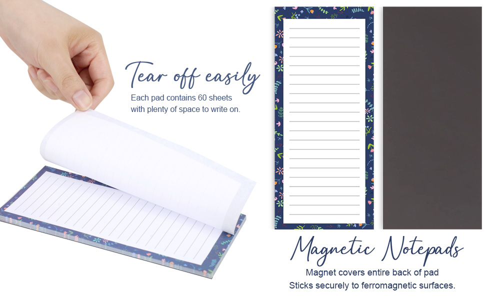 Magnetic Notepads for Refrigerator, Grocery List Magnet Pad for Fridge