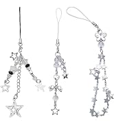 WsjiaboFux Pack of 3 Star Phone Charm Keychain Bag Accessory Star Phone Strap Jewelry Alloy Mater...