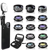 Godefa Phone Camera Lens Kit, 14 in 1 Lenses with Selfie Ring Light for iPhone 12, 11, Xs, Xr,8 7...