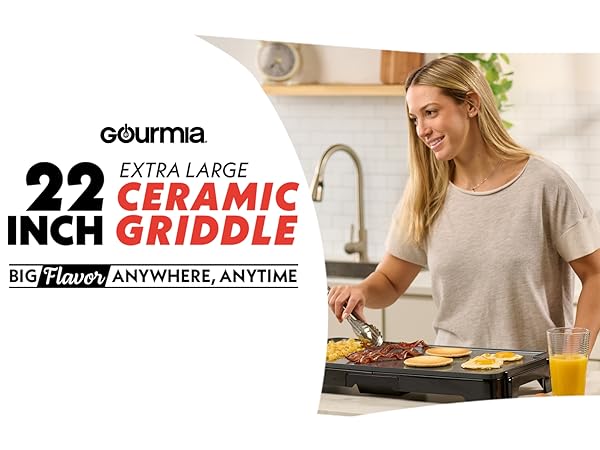 extra large 22in non stick griddle gourmia