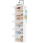 BrFoYu Shoe Rack 10 Tier Shoe Storage Cabinet with Door 20 Pair Tall Shoes Rack Organizer Free St...