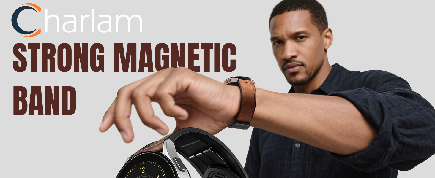 samsung galaxy watch 7 6 5 4 3 FE Classic Band Magnetic lether bands