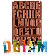 26 Cavities Large Letter Molds Silicone Alphabet Mold for Crayon, Resin, Chocolate, Candy, Wax, C...