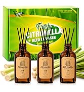 STRN Citronella Reed Diffuser Set, Citronella Scent Oil Diffuser with 18 Sticks, 3 Packs 300ML(10...