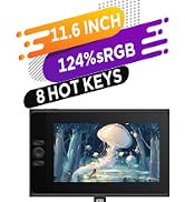 UGEE 124% sRGB 11.6inch Drawing Tablet with Screen,UE12 Drawing Tablet no Computer Needed with Fu...