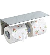 SUNTAI Double Toilet Paper Holder with Shelf, 304 Stainless Steel Modern Bathroom Roll Tissue Hol...