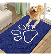 smiry Dog Door Mat for Muddy Paws, Absorbent Dirt Trapper Non-Slip Washable Mat, Quick Dry Chenil...
