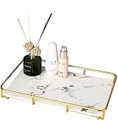 Dobbyby Vanity Tray Makeup Organizer Cosmetics Storage Bathroom Skincare Organizer Countertop Dis...