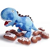 Nocciola Plush Dinosaur Dog Toys: Funny Squeaky Stuffed Dino Chew Toy for Small Medium Breed, Cog...