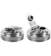 2PCS Mason Jar Pour Spout Lid Stainless Steel,for 86MM Ball Wide Mouth,Leak Proof Seal Reusable f...