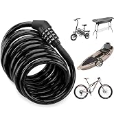 Sportneer Kayak Cable Lock 9.84ft, 10mm Heavy Duty Bike Lock with 4-Digit Resettable Combination,...