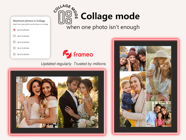 FRAMEO 10.1 Inch Smart WiFi Digital Photo Frame Digital Picture Frame Digital Calendar
