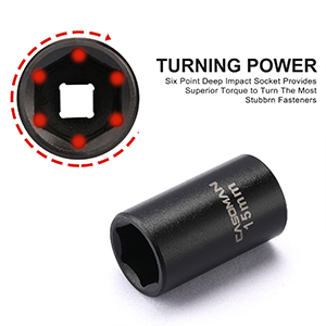 6-point flank drive design grips fastener more tightly on the flat sides and prevents rounding off