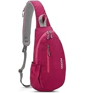 Peicees Sling Bags Men Women Shoulder Backpack Small Cross Body Chest Sling Backpack, Rose