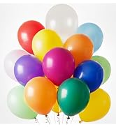 100 Pcs Multicolor Latex Balloons – 12 Inch Assorted Balloons with Balloon Glue, Curling Ribbon &...