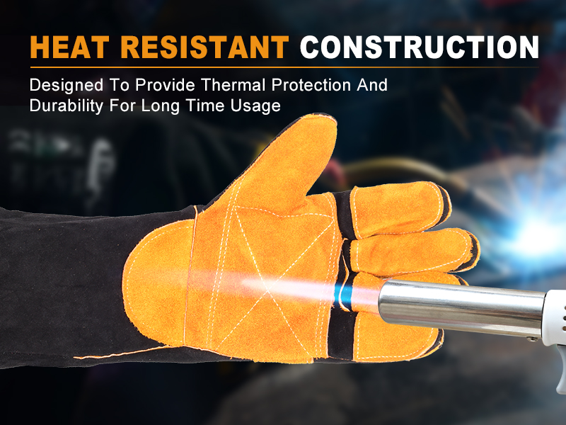 Welding Gloves 16 Inches 932? Fire/Heat Resistant Leather Welding Gloves