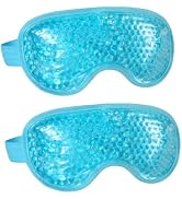 2-Pack Cooling Eye Mask - Reusable Gel Cold Eye Mask with Plush Backing for Puffiness, Headache, ...
