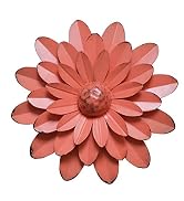 GIFTME 5 Coral Orange Multiple Layer Flower Metal Wall Art Decor(10X2 inch)