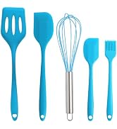 Silicone Spatula Set 5 Pieces Heat Resistant Non-Stick Rubber Spatulas for Baking Cooking Mixing ...
