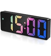 AMIR Upgraded Digital Alarm Clocks for Bedrooms, LED Digital Clock with Dual Power Supply, 12/24H...
