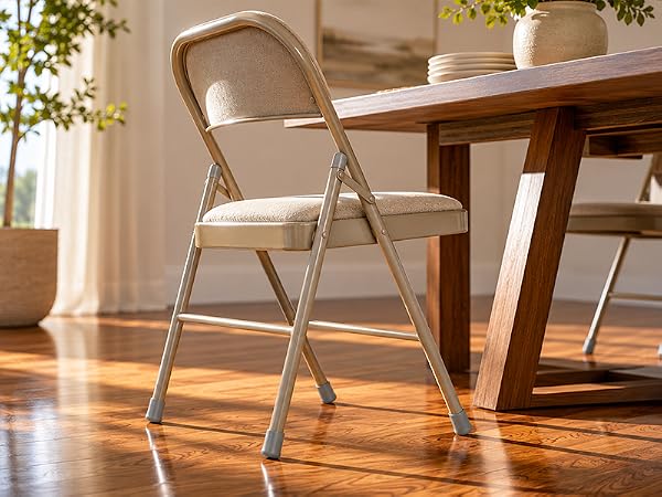 Gluposting - Folding Chair with Caps on a Hardwood Floor