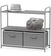 Simple Houseware 3-Tier Closet Storage with 2 Drawers, Grey