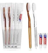 100 Pack Travel Toothbrushes with Toothpaste Set, Individually Wrapped Disposable Toothbrushes Bu...