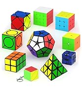 Vdealen Speed Cube Set, Magic Cube Pack of 2x2 3x3 4x4 2x2x3 Pyramid Skewb Dodecahedron Six Spot ...