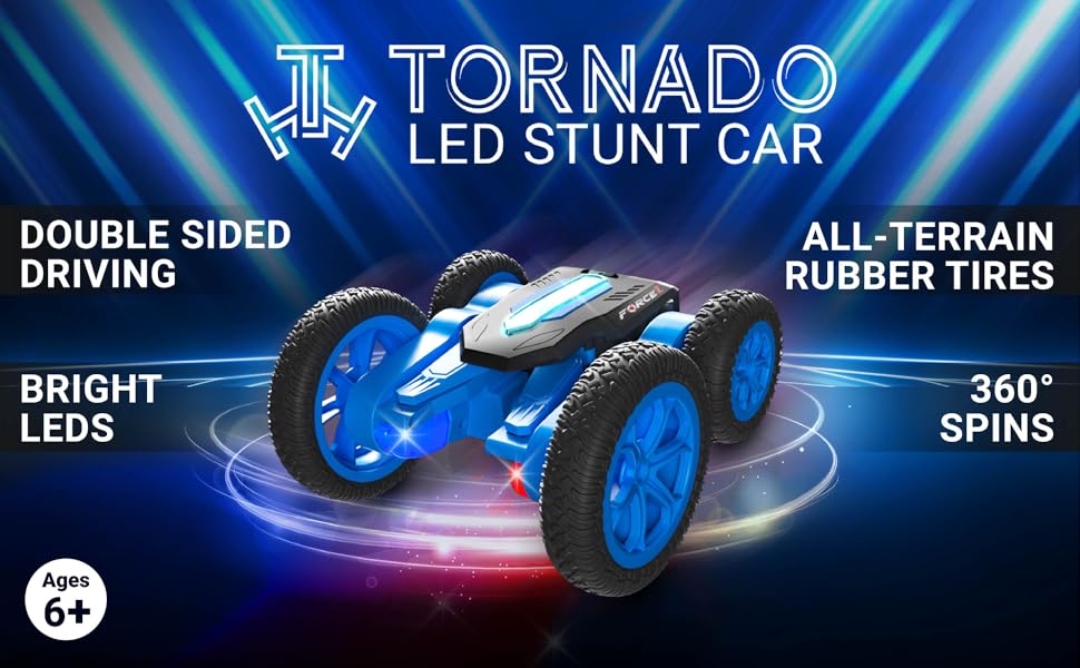Tornado LED stunt car features banner